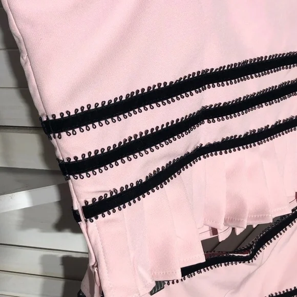 Forever 21 Pink Black Bow Cropped Top Pleated Skirt Medium - Picture 9 of 16